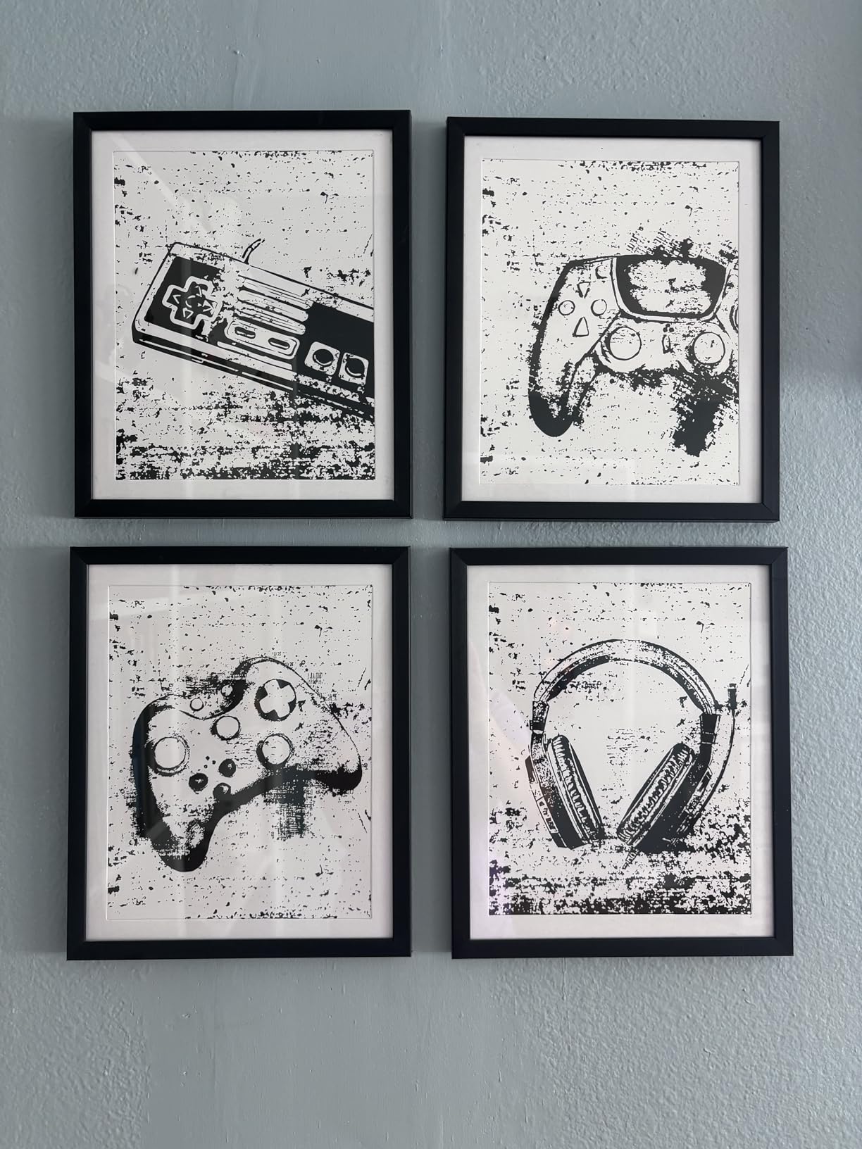 Retro Video Game Gaming Poster Prints for Home Boys Room Playroom Decor, Black And White Video Game Decorations Prints Wall Art Unframed 4pcs 8x10inches, Gift for Gamer Boys Gaming Love customer photo 1