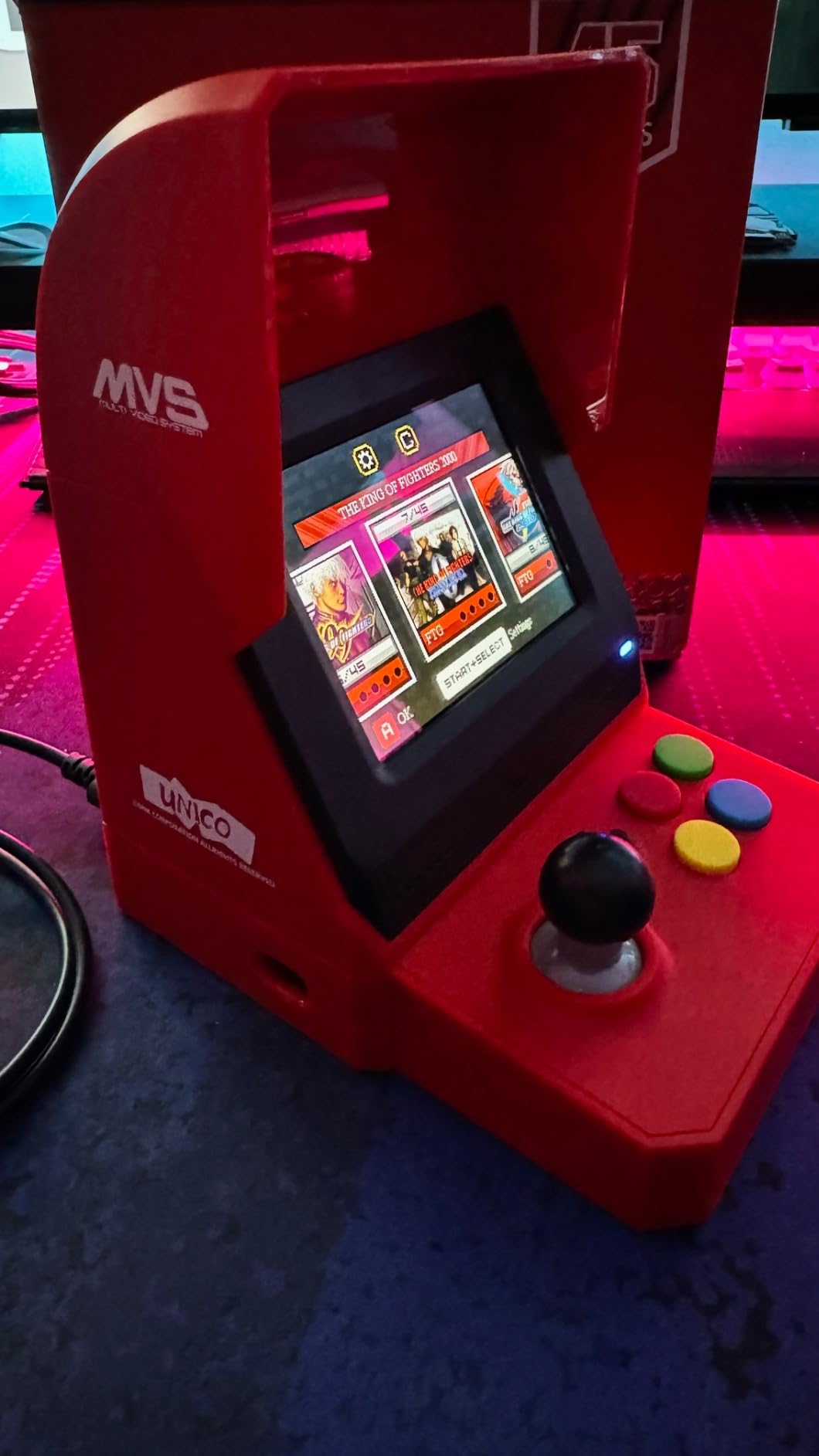 UNICO MVS Mini Home Arcade Machine, 45 Pre-Loaded Classic Games: 10 KOF / 5 Metal SLUG / 7 Fatal FURY / 6 Samurai SHODOWN and More, 3.5inch Screen, HDMI and Gamepads Port customer photo 2
