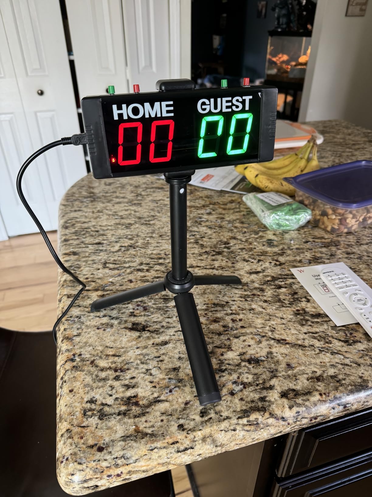 YZ Battery Powered Scoreboard Clock Timer with Buttons, Portable Digital Scoreboard with Remote, Electronic Scoreboard with Stand, Cornhole Score Keeper for Outdoor Yard Games/Shuffleboard/Pickleball customer photo 2