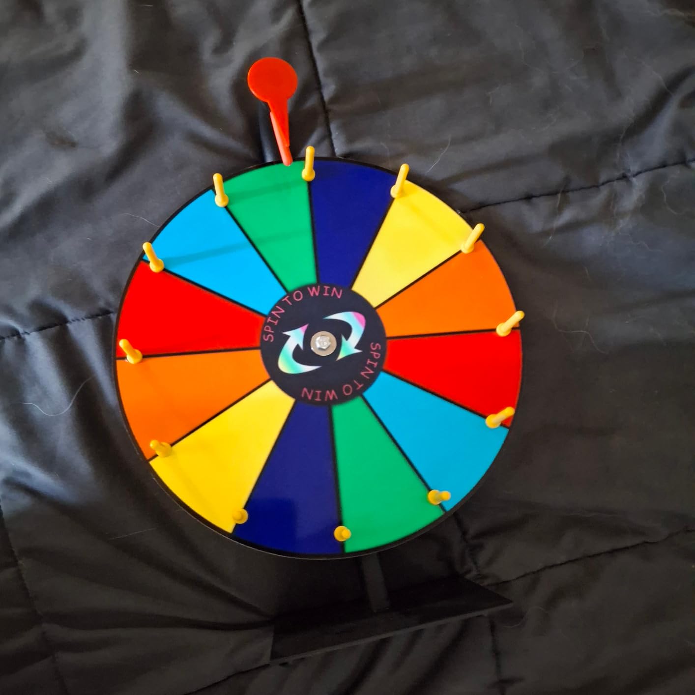 12 Slots Prize Wheel, 12 Inch Prizes Spinner with Stand and Heavy Duty Base, Spin The Wheel for Fortune Spinning Game Carnival & Engaging Home Parties, Tradeshow customer photo 1