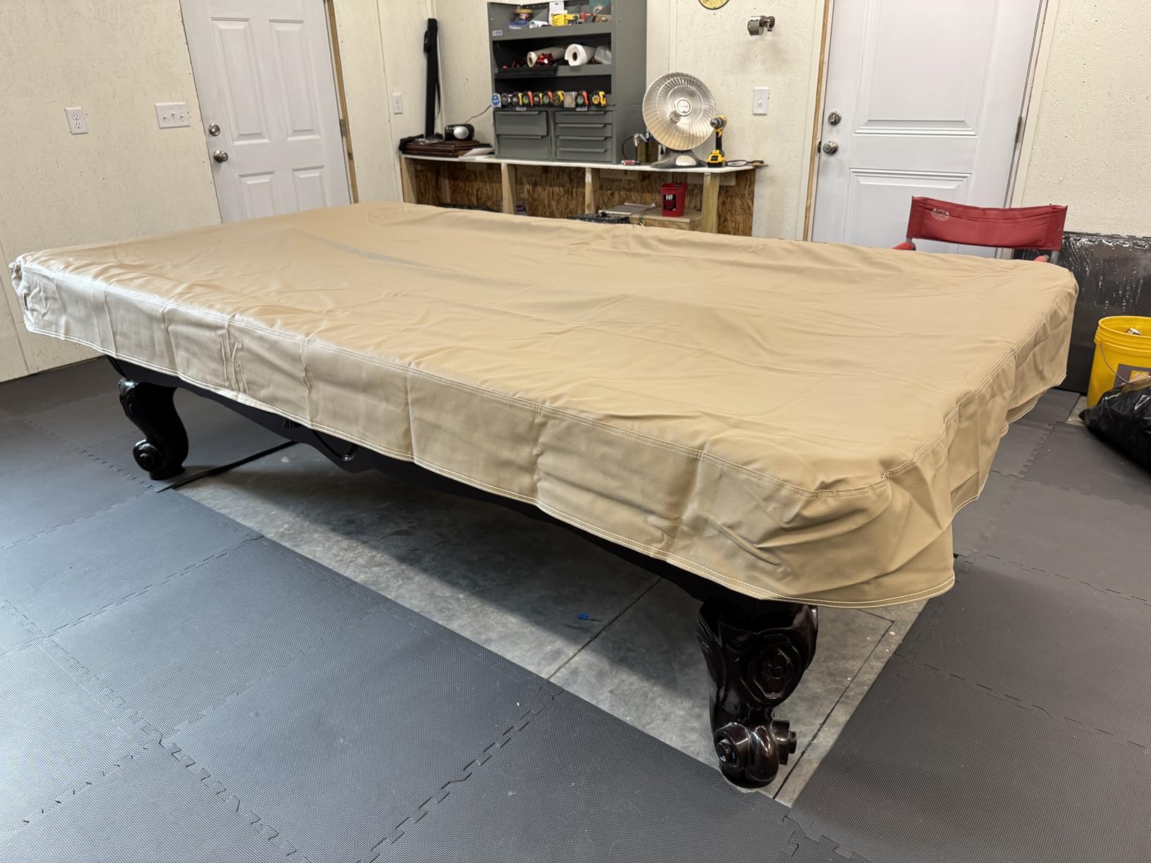 GoSports 6, 7, 8 & 9 ft Premium Leatherette Pool Table Cover - Waterproof & Tearproof - Heavy Duty Indoor & Outdoor Billiard Table Cover customer photo 1