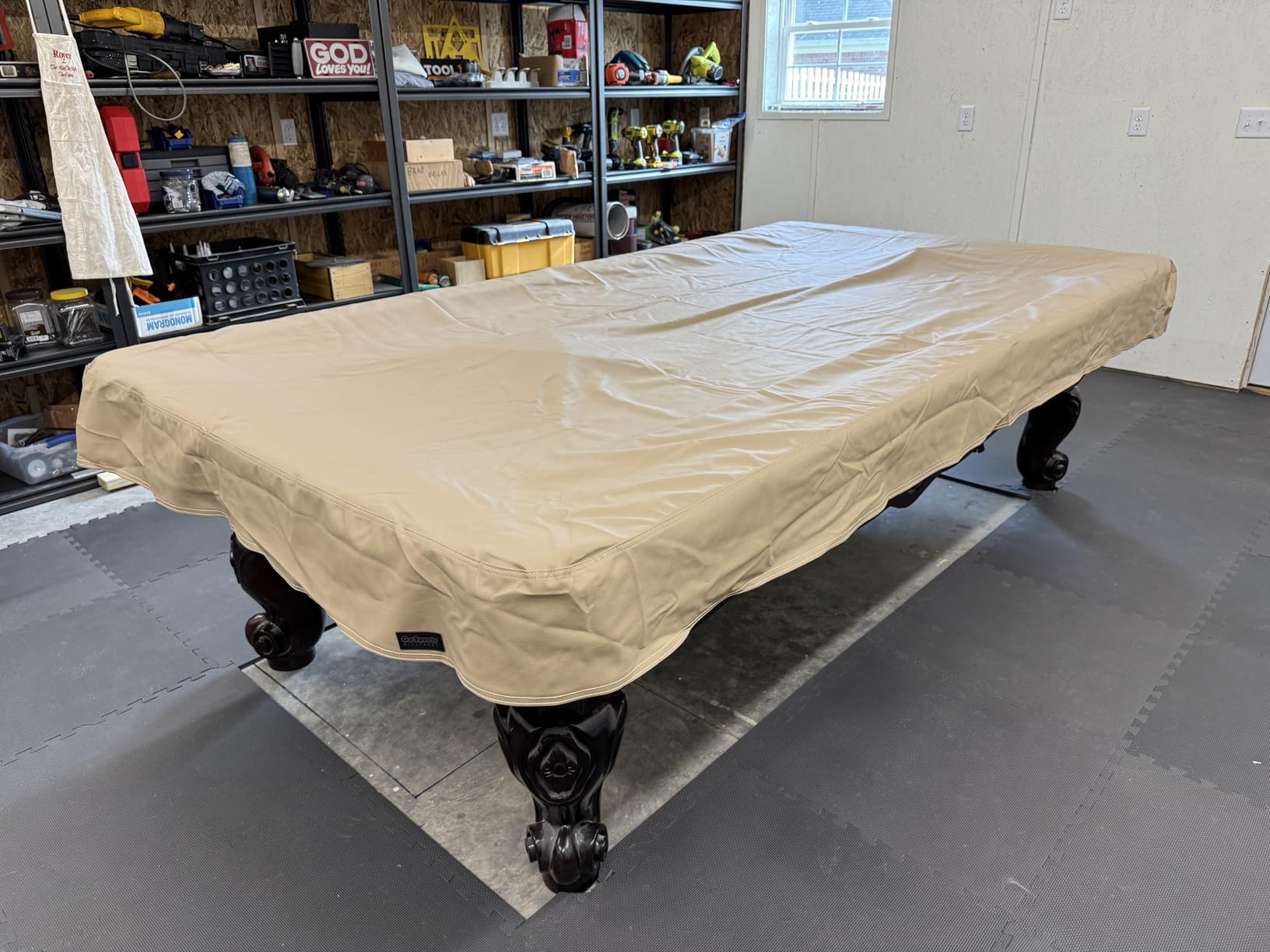 GoSports 6, 7, 8 & 9 ft Premium Leatherette Pool Table Cover - Waterproof & Tearproof - Heavy Duty Indoor & Outdoor Billiard Table Cover customer photo 2