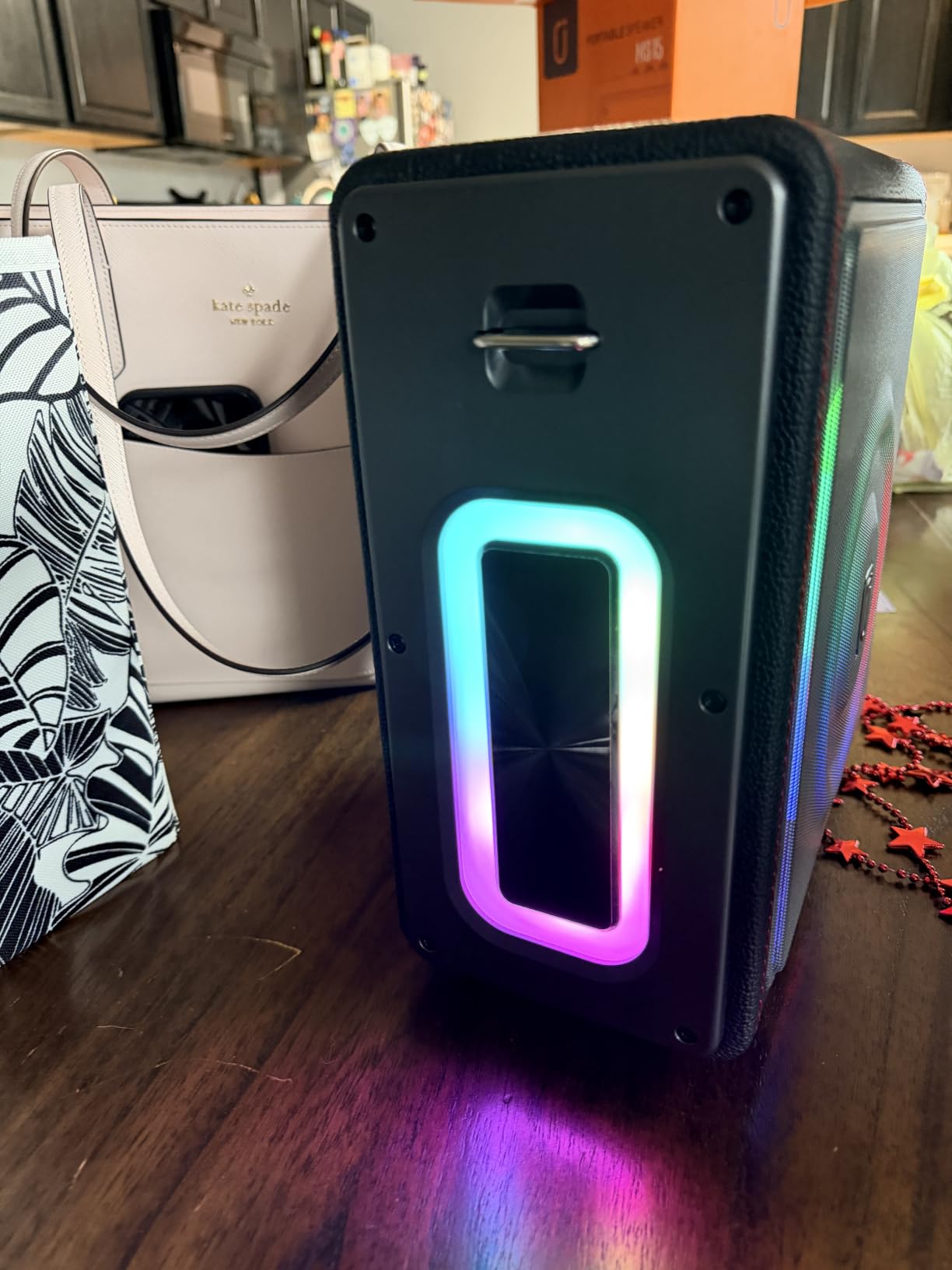 Karaoke Machine, Portable Bluetooth 5.3 Speaker with 2 Wireless Microphones for Adults, 200W Retro Leather PA System with Pitch Correction, Supports TV/TWS/TF Card/USB/AUX/Live (2MICS) customer photo 2
