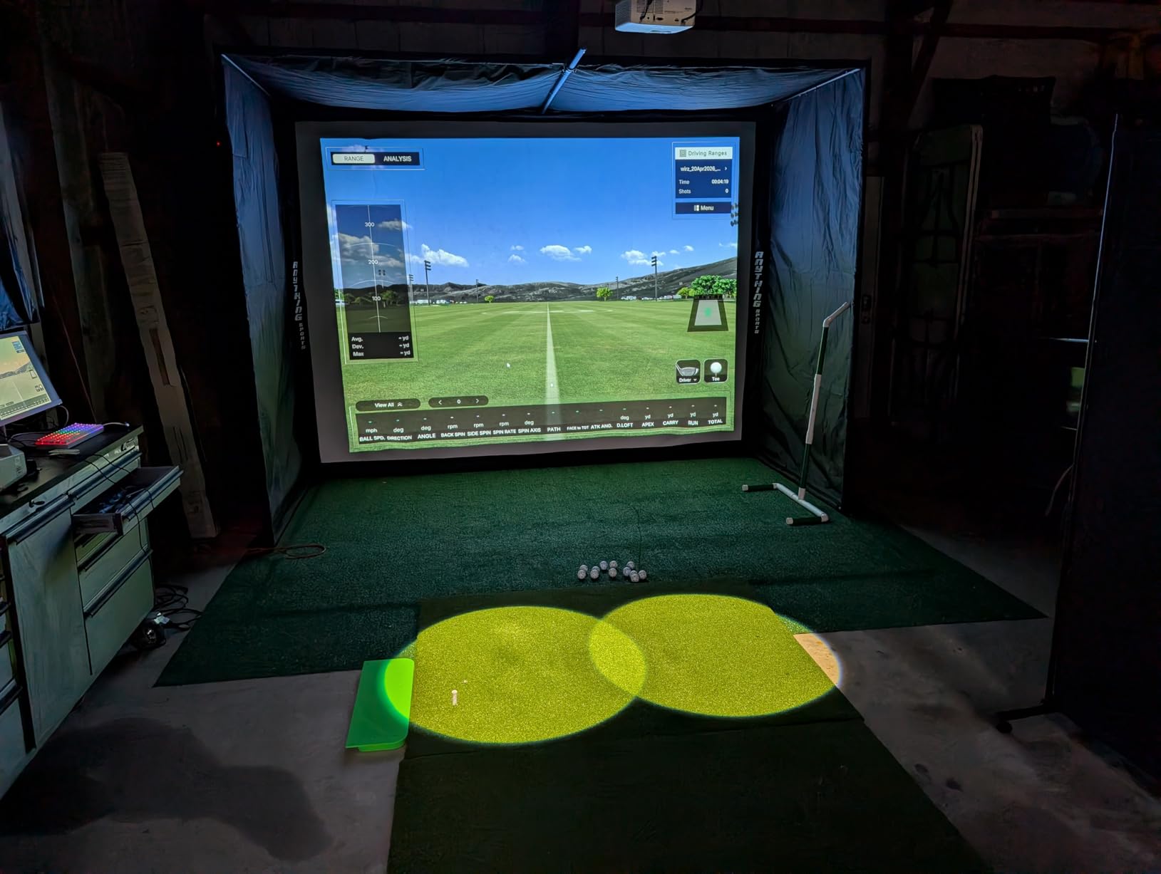 Complete Golf Simulator Enclosure Package - 4K-Ready Impact Screen with Blackout Cage, Projector Mount, Frame Poles, Side Shank Nets | Indoor & Garage Practice | Easy Setup | 12-Month Warranty customer photo 2