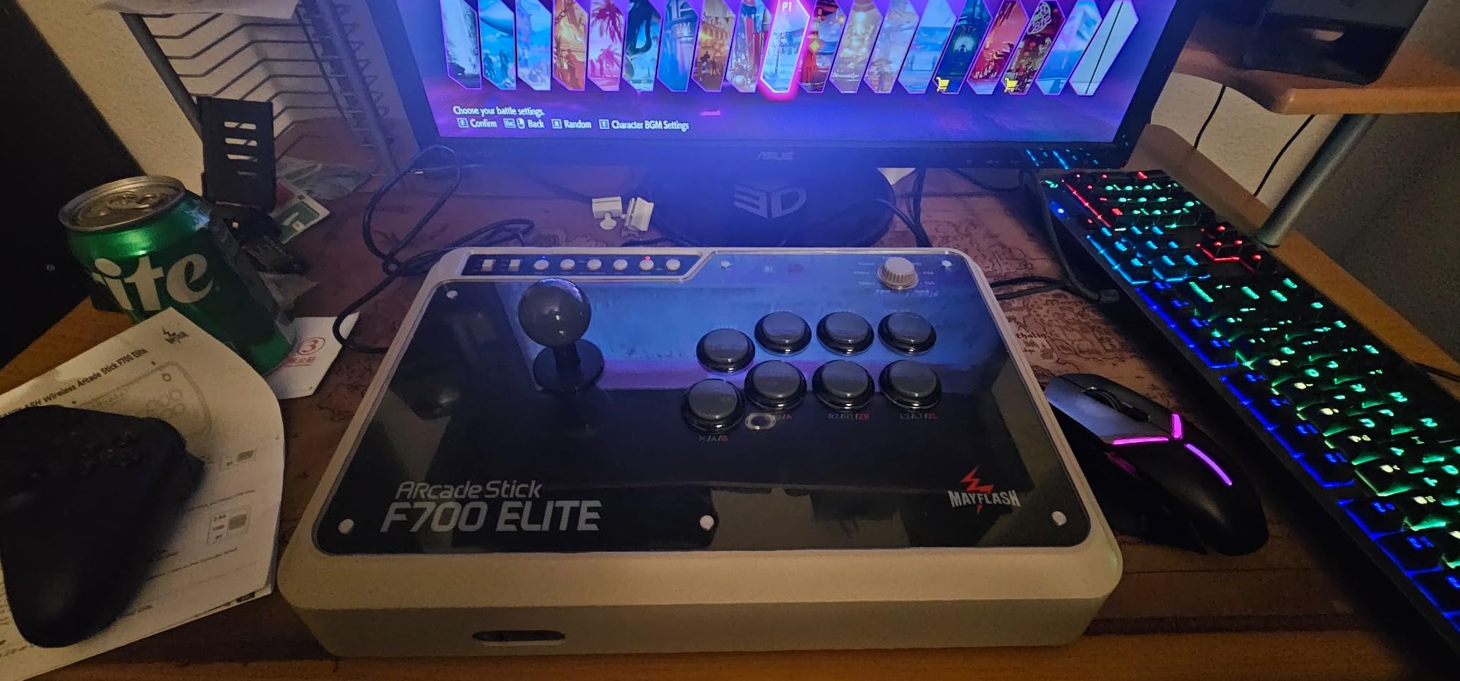 MAYFLASH Arcade Stick F700 Elite with Sanwa buttons and joystick for PS5, PS4, Switch/Switch 2, Windows, Apple, Android and more. Fighting Stick Support Wireless Bluetooth, 2.4G and Wired Connection customer photo 1