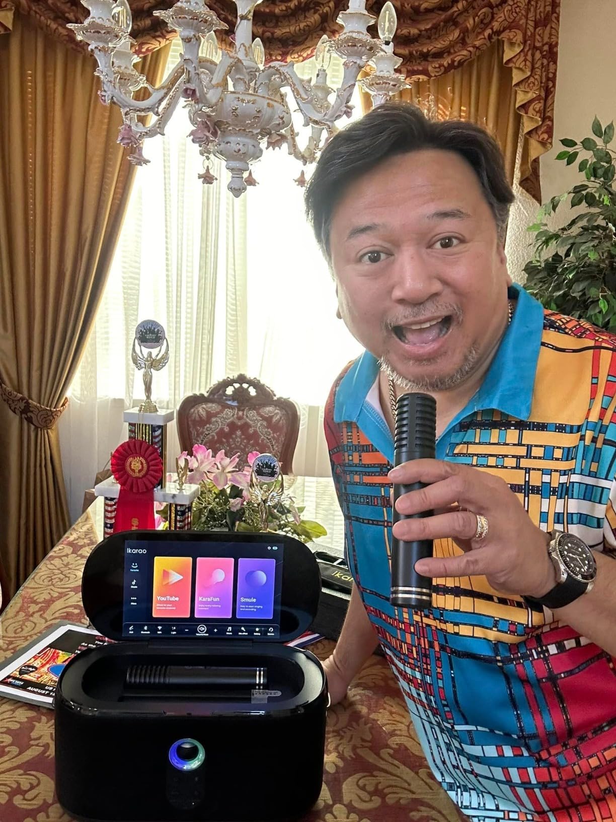 Ikarao Karaoke Machine for Adults, with Lyrics Display, 10.1
