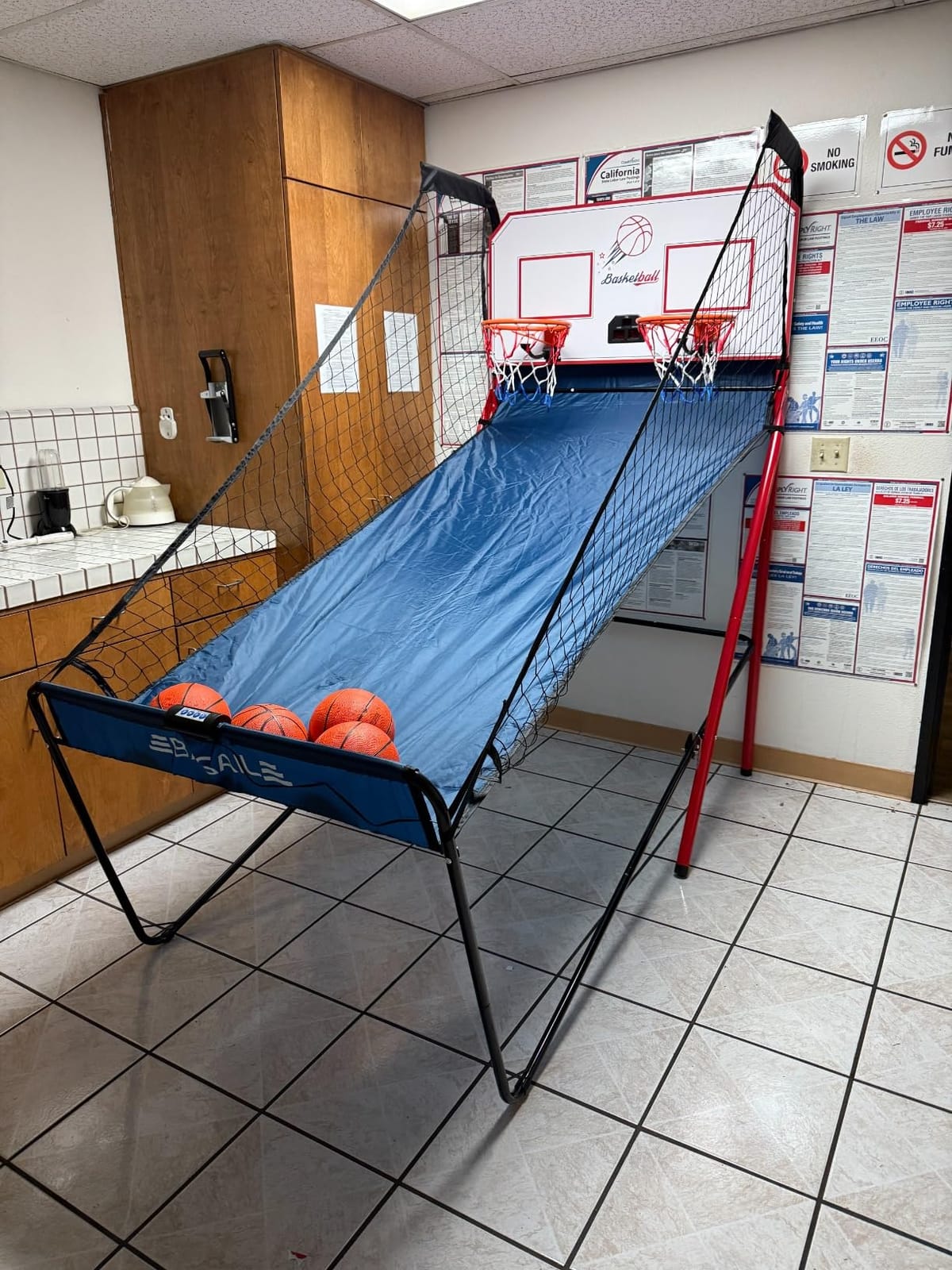 BAGAIL Basketball Arcade Game, Electronic Basketball Shooting Game with 8 Game Modes, Arcade Sounds, Foldable Frame, 4 Balls, Inflation Pump, Ideal Indoor Sport Games for All Players - Dual Shots customer photo 2