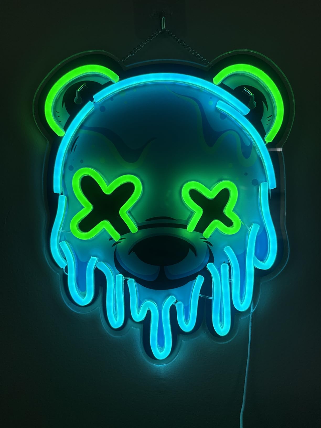 Ice Bear Neon Sign, Cool Led Sign for Wall Decor - Usb Powered, Adjustable Brightness Anime Bear LED Light for Bedroom, Bar, Pub, Party, Man Cave Decor, Unique Gift for Teenage Boys customer photo 1