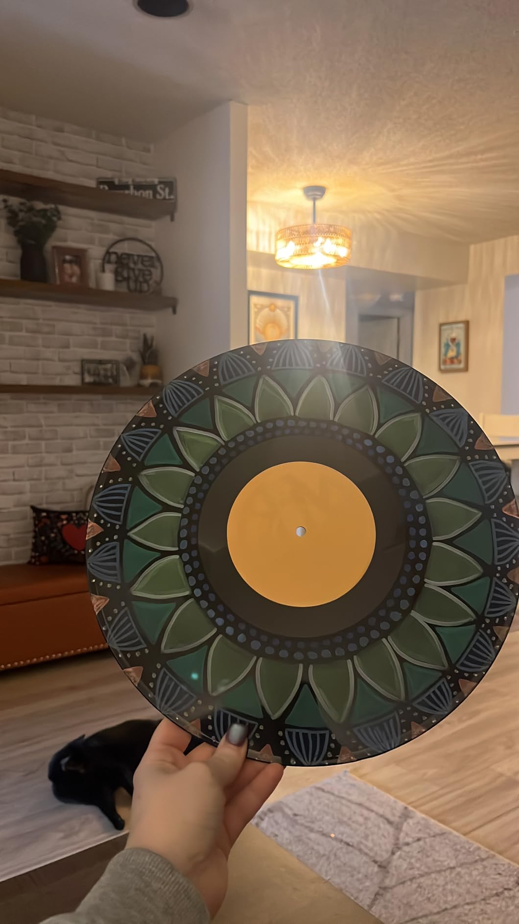 Leptetek 6 PCS Vinyl Record Wall Decor Set, 12 Inch Vintage Record Decorations with Adhesive Tape and Center Labels, Retro Music Party Room Decor customer photo 2