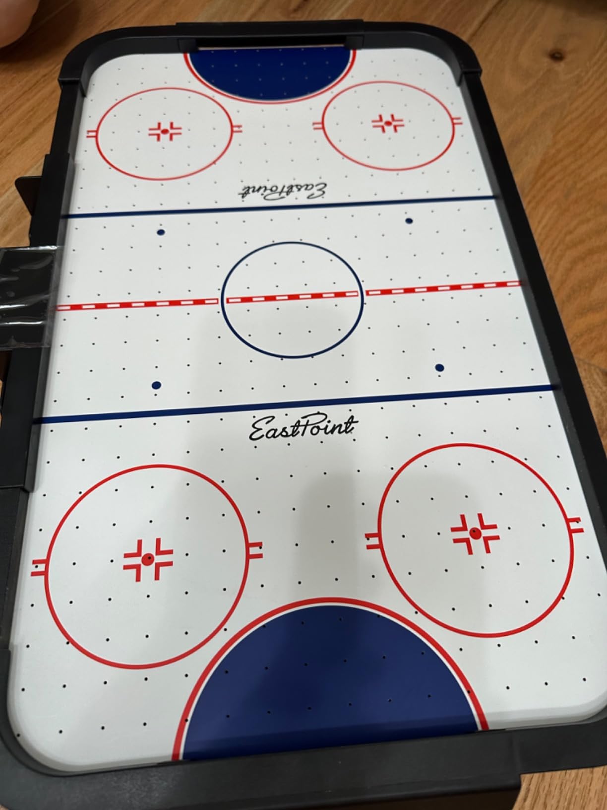EastPoint Tabletop Air Hockey Table Pro - Black & White - LED Scoreboard for Hockey Game - Includes Pucks & Pushers for Table Games for Kids - Compact Durable Design for Tabletop Play customer photo 1