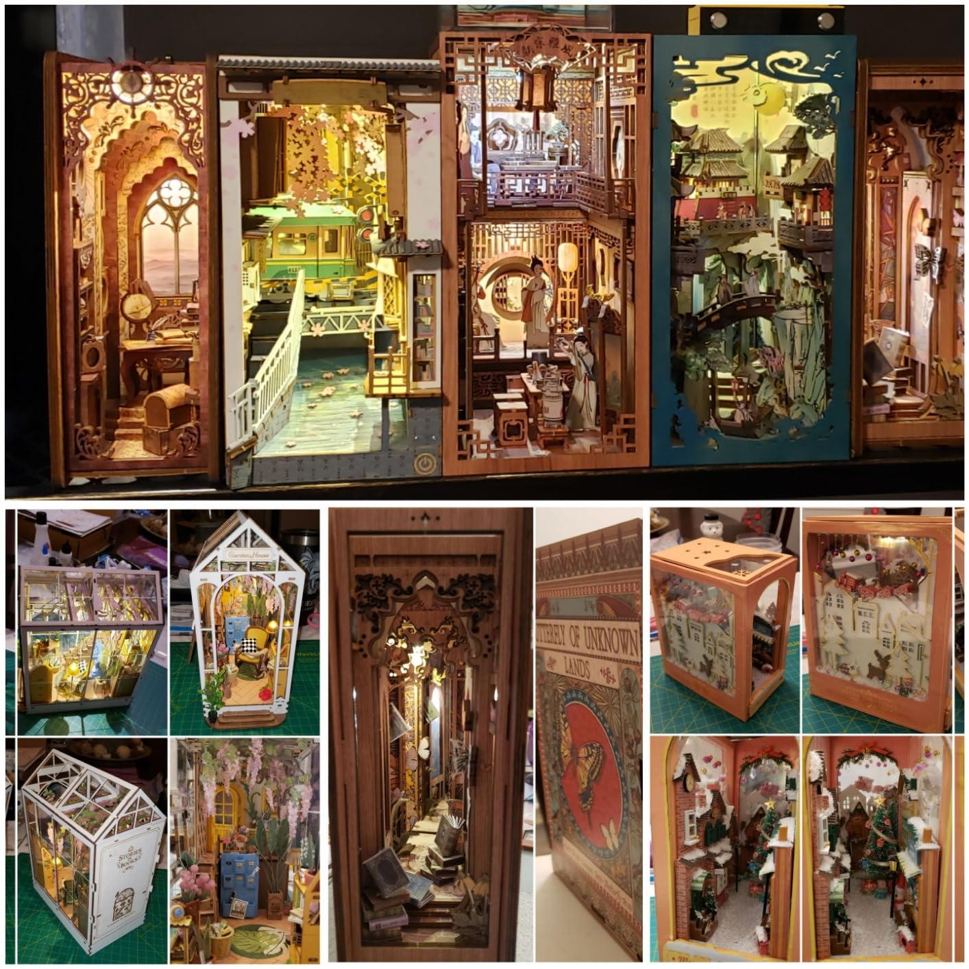ROBOTIME DIY Book Nook Kits Dollhouse Room Bookstore Miniature House with LED Light 3D Wooden Puzzles for Adults Booknook Bookshelf Insert Decor Diorama Kit Unique Gifts (Arcade Dating) customer photo 1