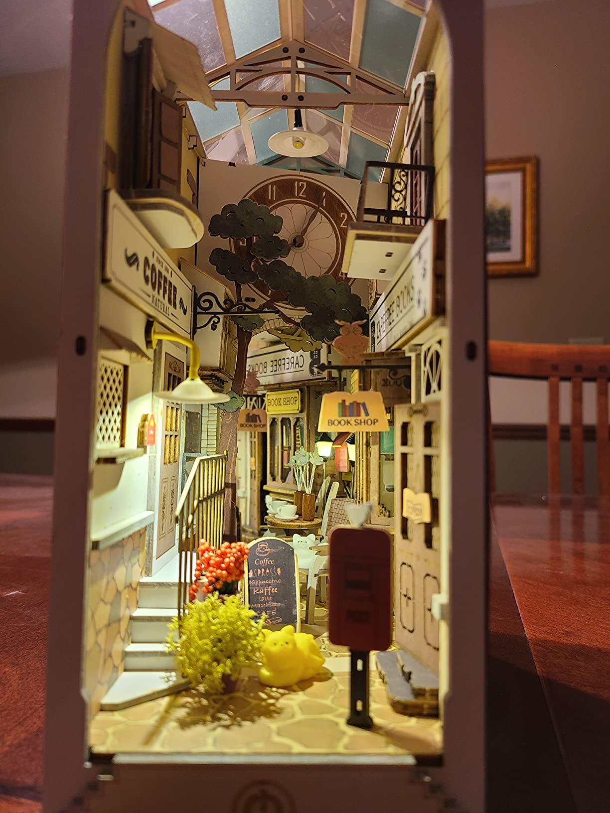 ROBOTIME DIY Book Nook Kits Dollhouse Room Bookstore Miniature House with LED Light 3D Wooden Puzzles for Adults Booknook Bookshelf Insert Decor Diorama Kit Unique Gifts (Arcade Dating) customer photo 2