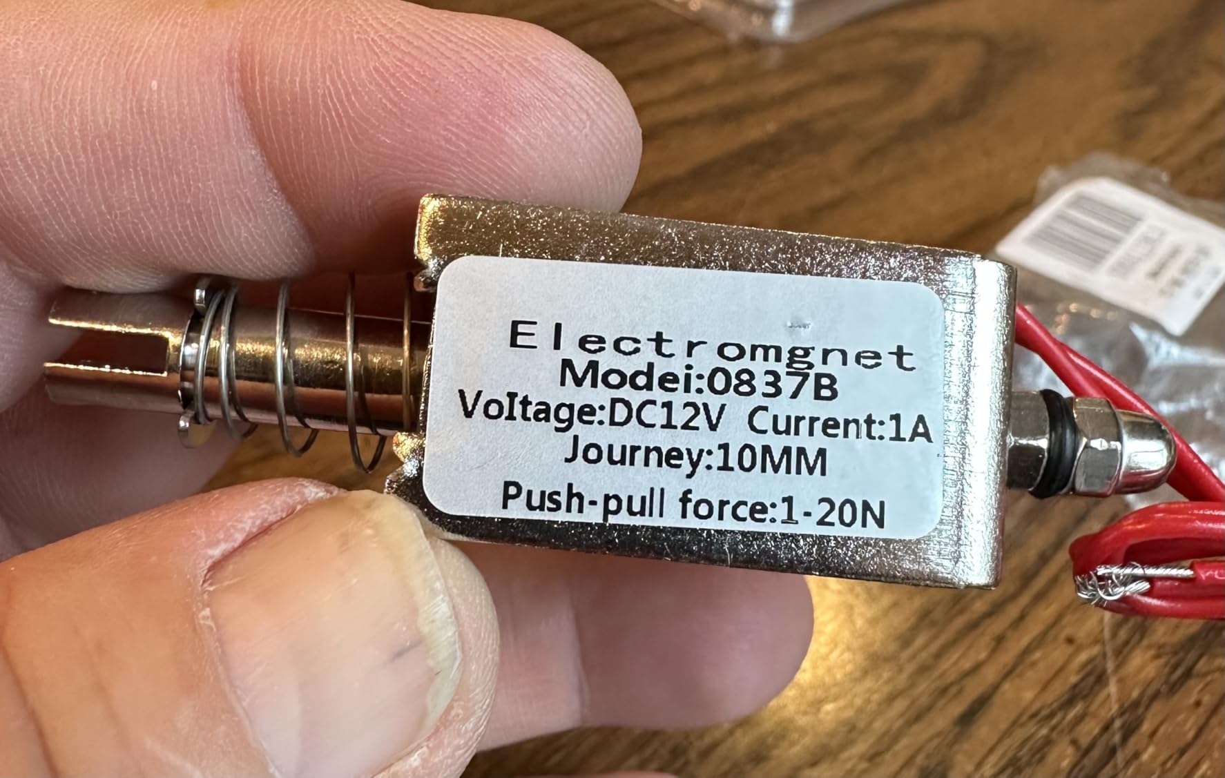 DC12V 1.2A Push Pull Solenoid, 35N, 12mm Linear Solenoid, Push Pull Type Solenoid Electromagnet, Solenoid Actuator in Part Positioning customer photo 2