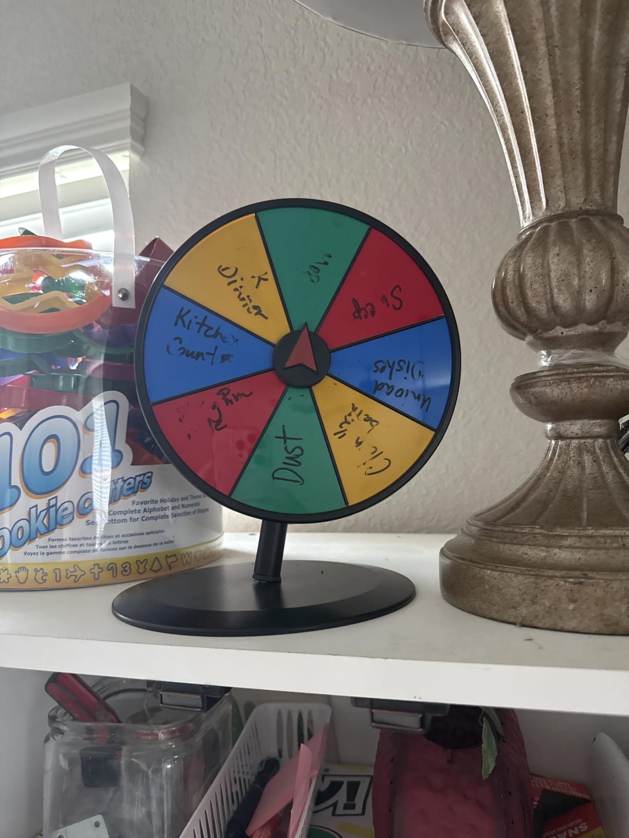 Pionites Prize Wheel 8 INCH Tabletop Roulette Wheel of Fortune Spin with Dry Erase Marker for Engaging Home Parties, Trade Show, Carnival Events customer photo 1