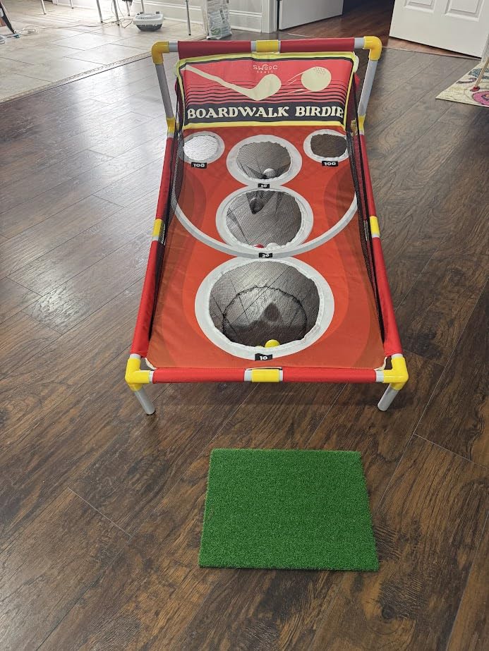 SWOOC Games - Boardwalk Birdie | Arcade Style Golf Game with Easy Setup & 10+ Games Included | Cornhole Golf Chipping Game | Indoor & Outdoor Activities for Adults and Family | Backyard Fun customer photo 1