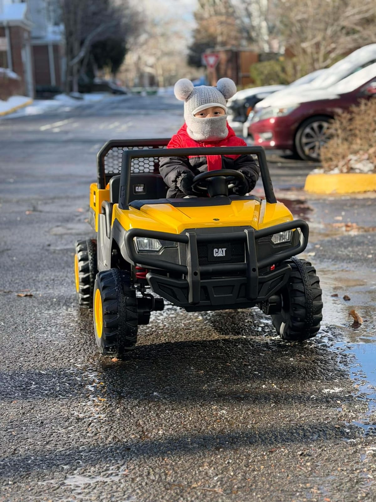 ANPABO 2 Seater Licensed Caterpillar Ride On Dump Truck, 24V Ride On Toys with 4×100W Motors, Up to 5Mph, Parent Remote, Shock Absorbers, Dump Bed and Shovel, Electric Car for Kids customer photo 2