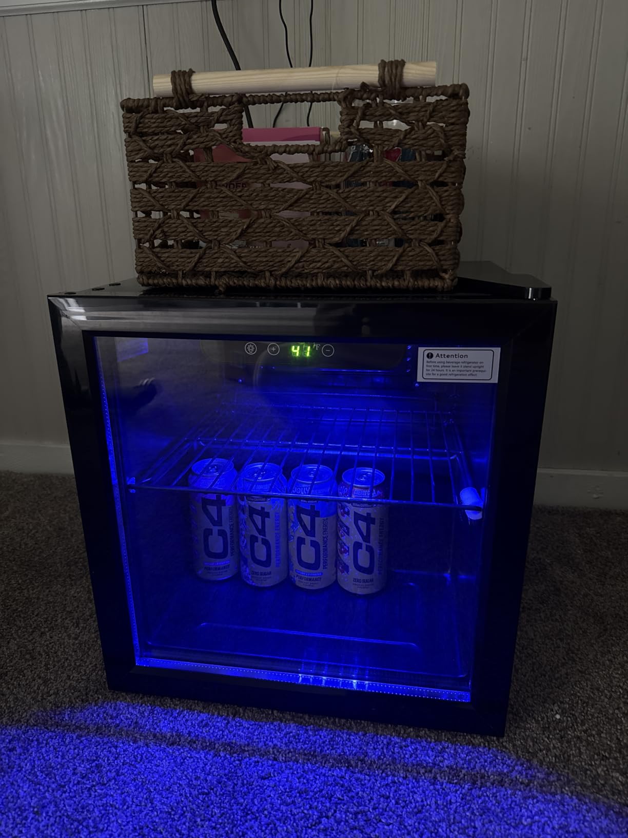 Feelfunn 24 Can Beverage Refrigerator, Mini Fridge, Black | 40-61°F, Whisper-Quiet ≤38dB, Fast Even Cooling, Removable Shelf, for Soda, Beer, Wine. Fits Office, Dorm, Bedroom, Home Bar customer photo 2
