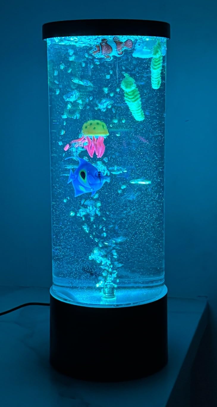 COLORLIFE Sensory Bubble Tube Table Lamp - Extra Large 5.5-Inch Diameter, Calming Aquarium Effect with Lifelike Fish customer photo 1