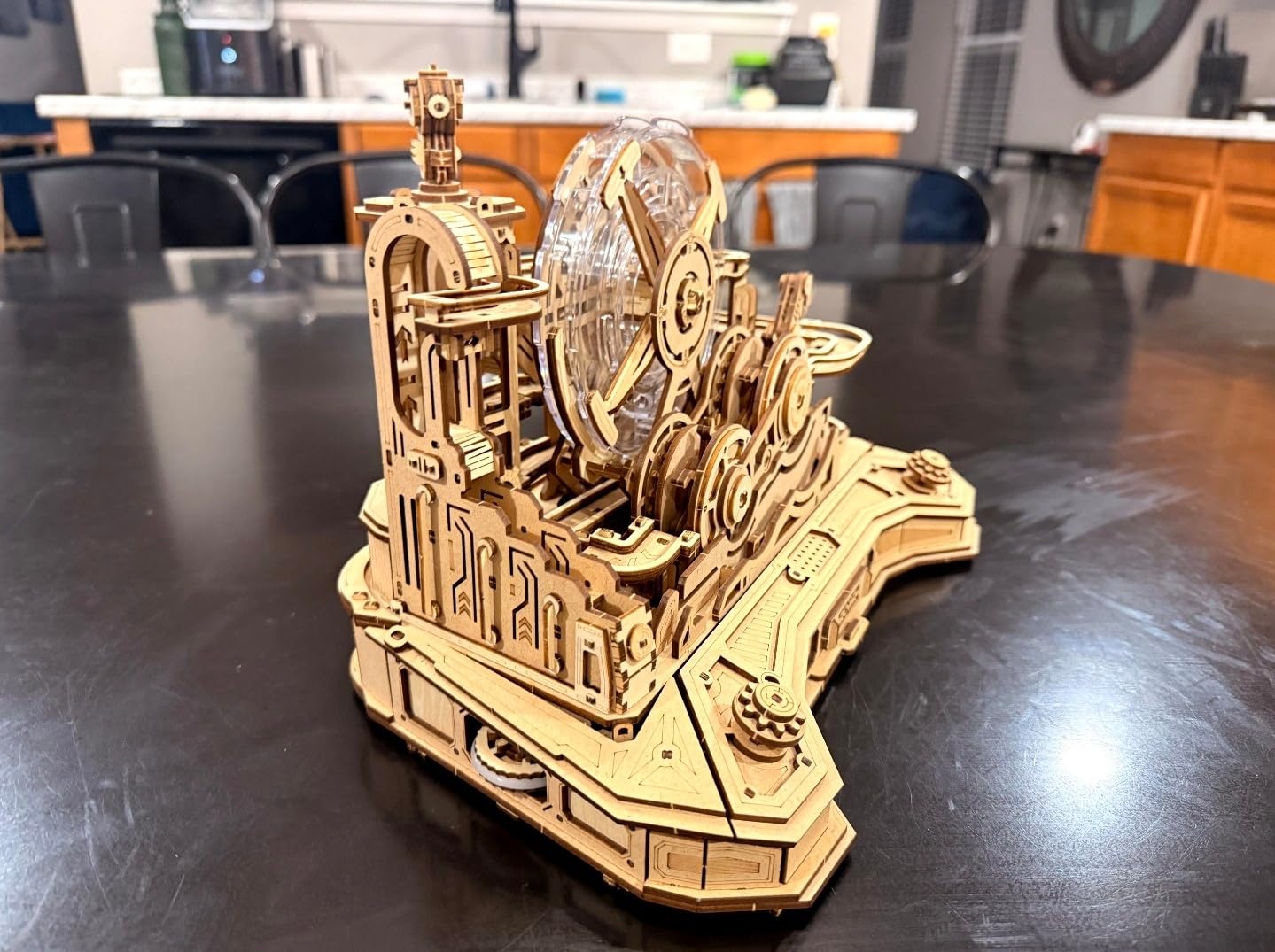 ROKR 3D Wooden Puzzles for Adults Miniature Marble Run Building Toys, DIY Pinball Machine Model Kits - Gear Ball Challenge EGC01 customer photo 1