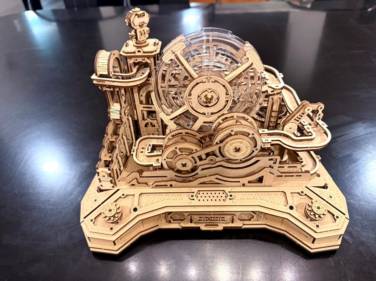 ROKR 3D Wooden Puzzles for Adults Miniature Marble Run Building Toys, DIY Pinball Machine Model Kits - Gear Ball Challenge EGC01 customer photo 2