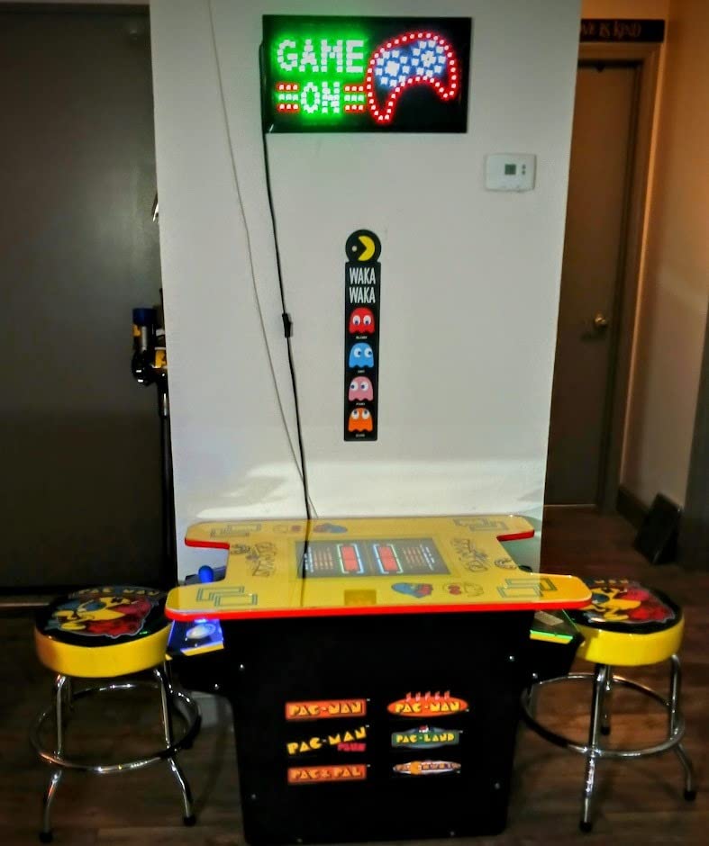 Pac-Man Arcade Metal Wall Sign | Classic Pac-Man Chase Scene for Bedroom or Game Room customer photo 1