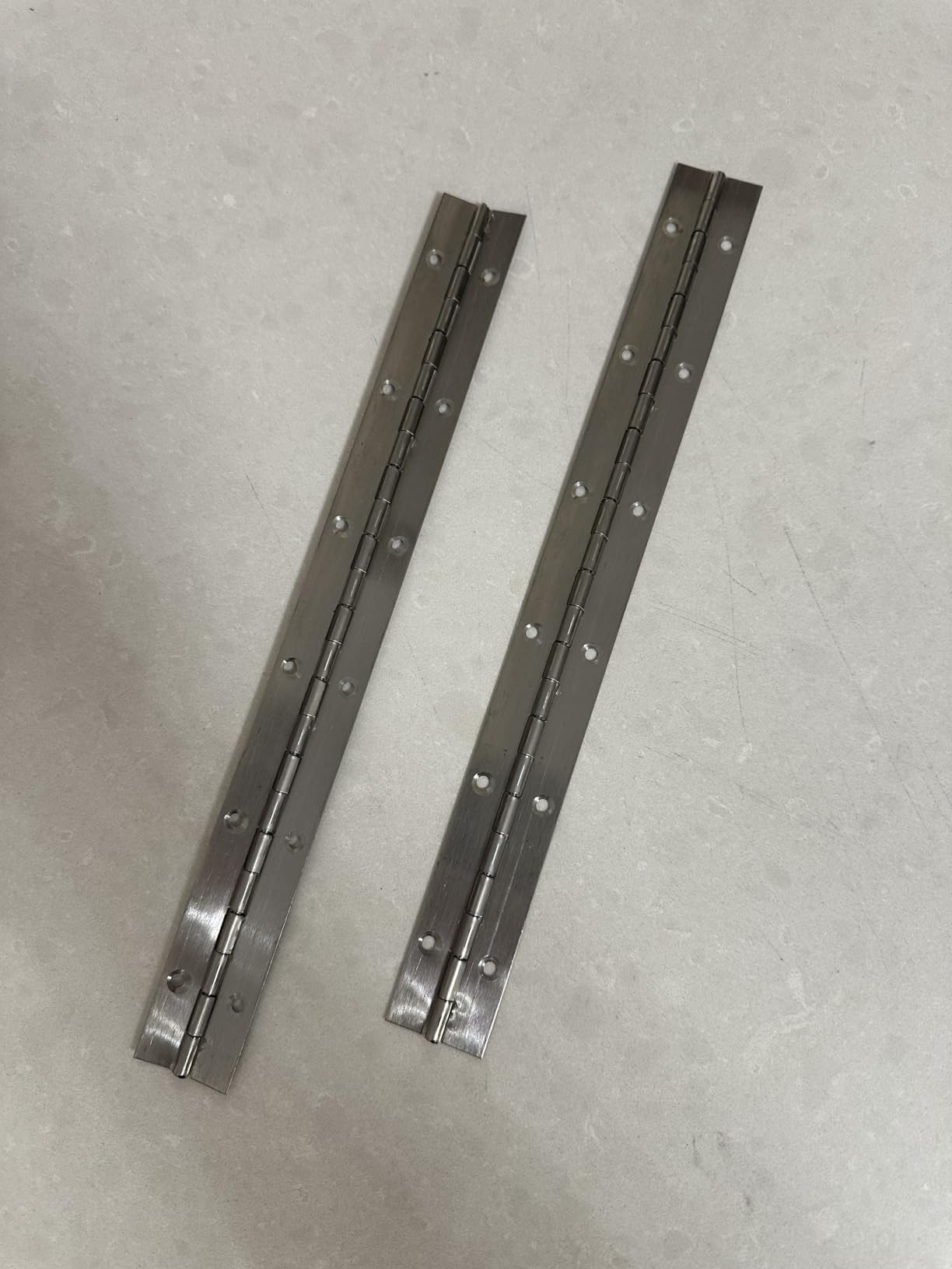 2Pcs Piano Hinge, 12 Inch Stainless Steel Hinges with Holes and 24 Pieces Stainless Steel Screws, Piano Heavy Duty Hinges, Suitable for Cabinets, DIY Storage Boxes, and Marine Scenarios customer photo 2