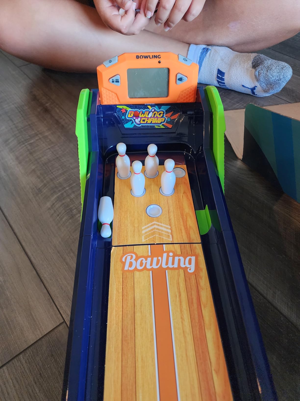 Bowling Game - Electronic Tabletop Arcade Game with LCD Auto Scoring, Lights & Sound, Spring-Loaded Launcher & 1-2 Player Modes - Mini Bowling Set for Kids customer photo 1