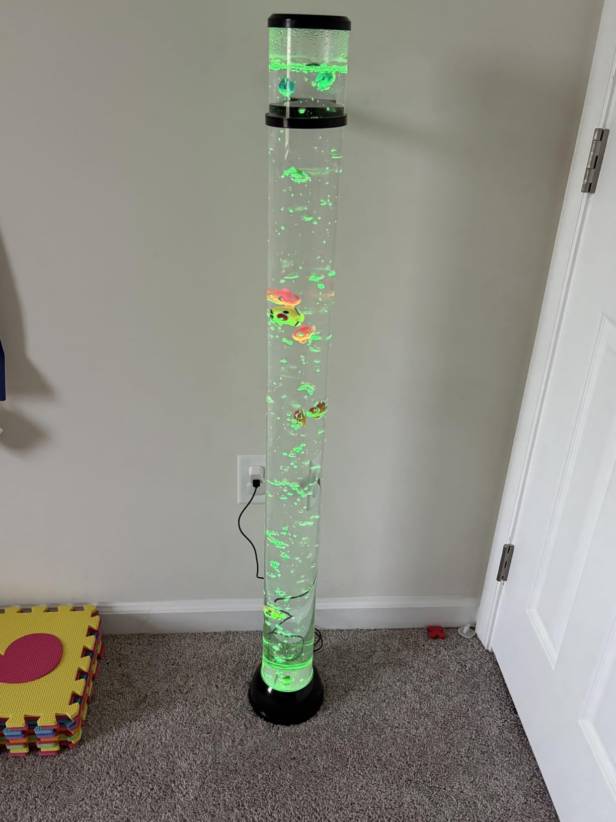 Wankeer Large 4FT Sensory Bubble Tube Lamp, Remote Control Bubble Fish Lamp with 16 Color Changing Effects & 8 Floating Fishes, Sensory Aquarium Mood Light for Autism, ADHD, Stress & Anxiety Relief customer photo 2