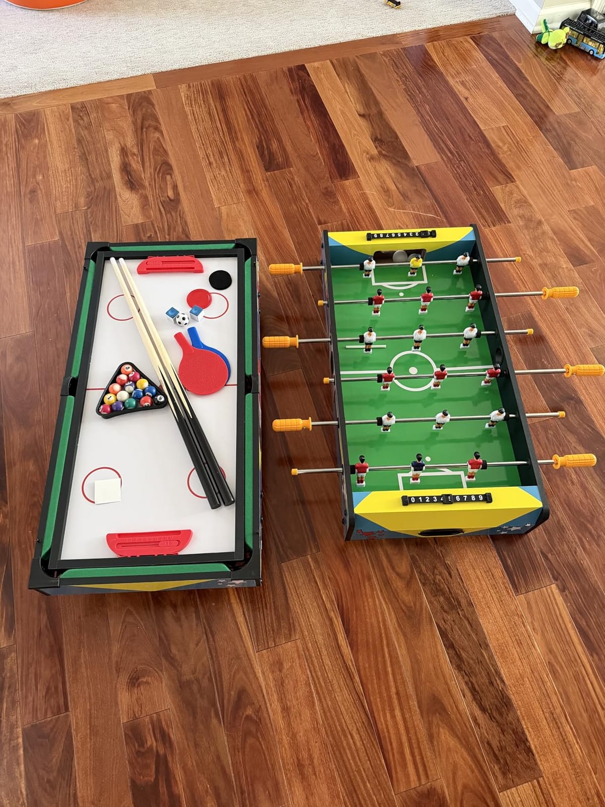 4-in-1 Multi Game Table with Air Hockey, Foosball, Pool and Ping Pong | Combo Game Table with Stackable Design for Family Game Night and Playroom, Living Room and Gifts customer photo 1