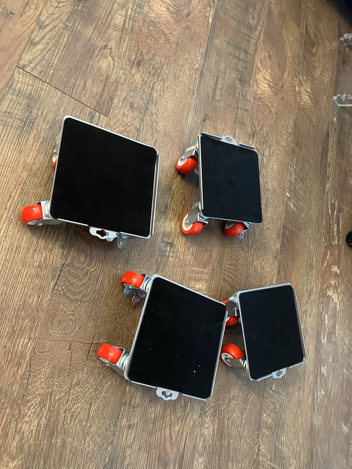 Heavy Duty Furniture Movers, 4000 lb Furniture Dolly Kit | Steel moving dolly kit with 6.9 in platforms and 360 degree rubber wheels for furniture and pool tables. customer photo 1