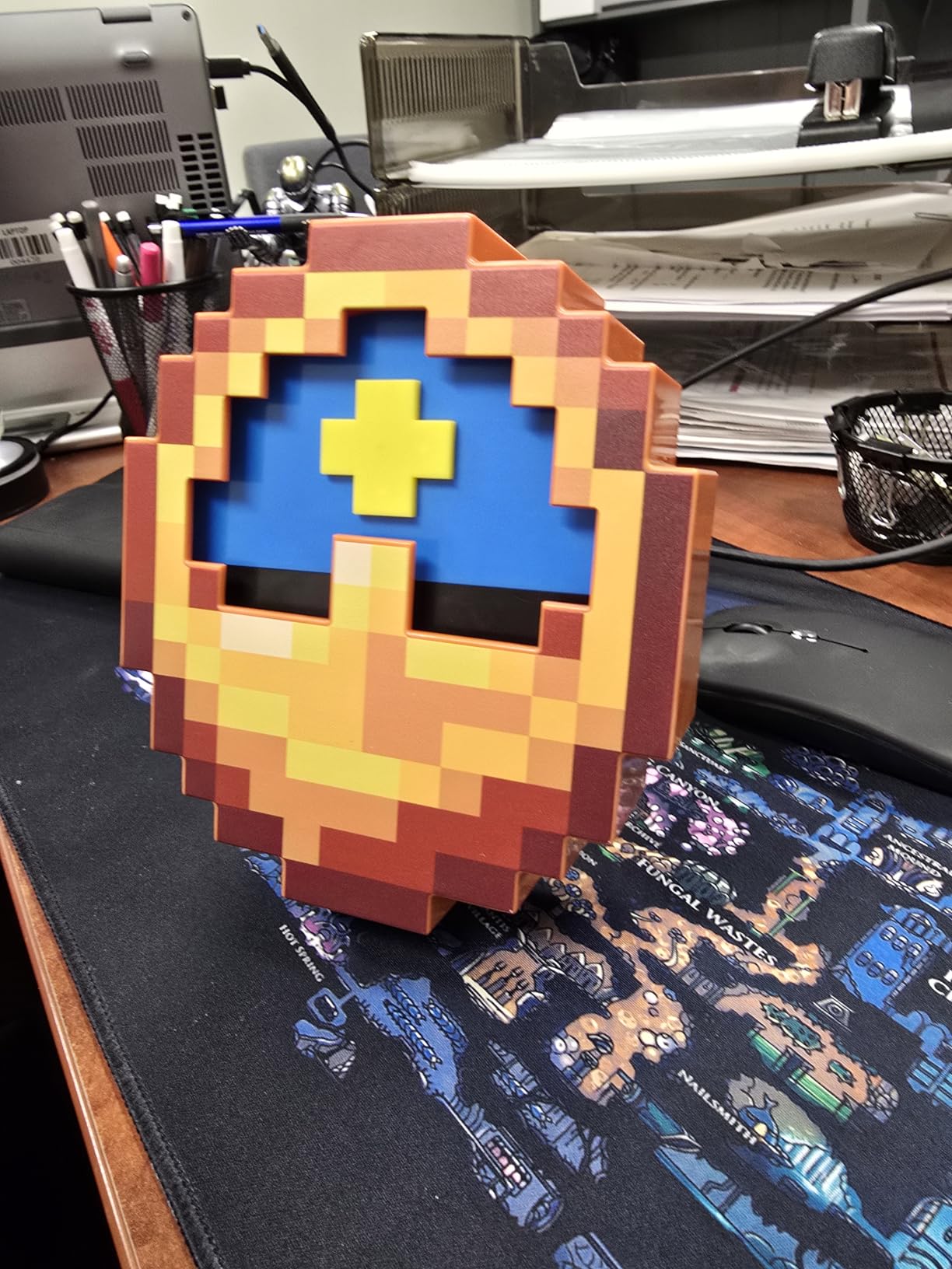 Pixelated Clock, Pixelated World Clock Decoration, Room Decoration, Multifunctional Hanging Clock for Game Fans customer photo 1