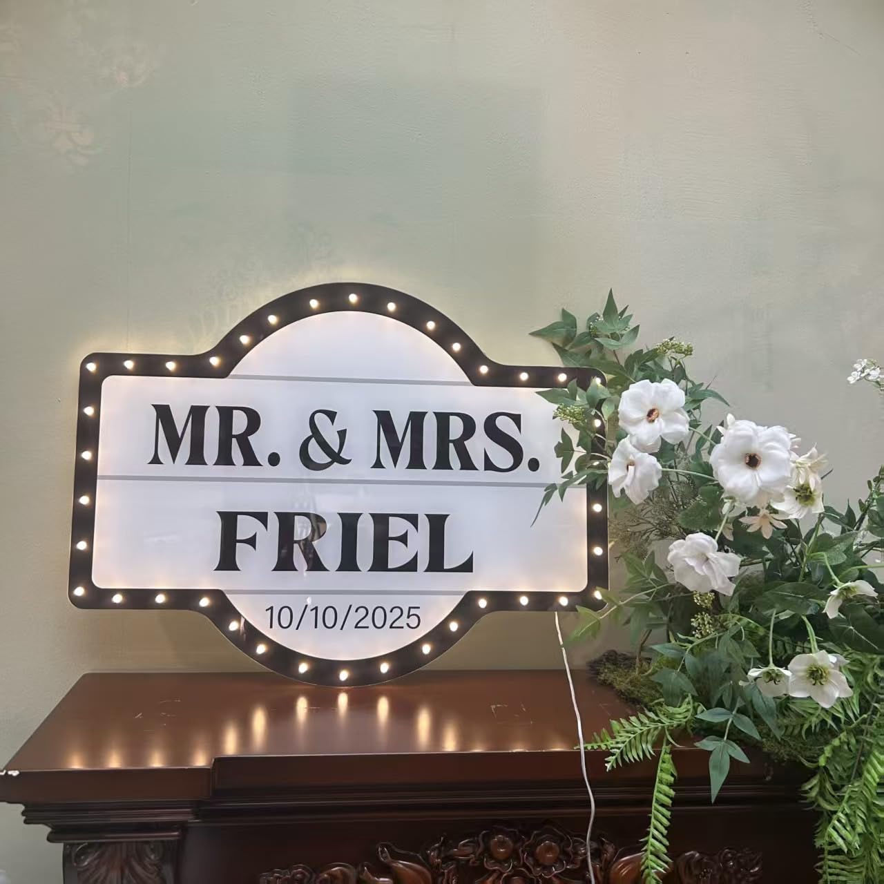 Large Custom Movie Theater Marquee Sign, Personalized Family Name LED Cinema Light Wall Decor, Outdoor IP67 Waterproof Dimmable for Home Theater, Man Cave, Bar & Movie Party, Wedding, Backyard Decoration customer photo 1