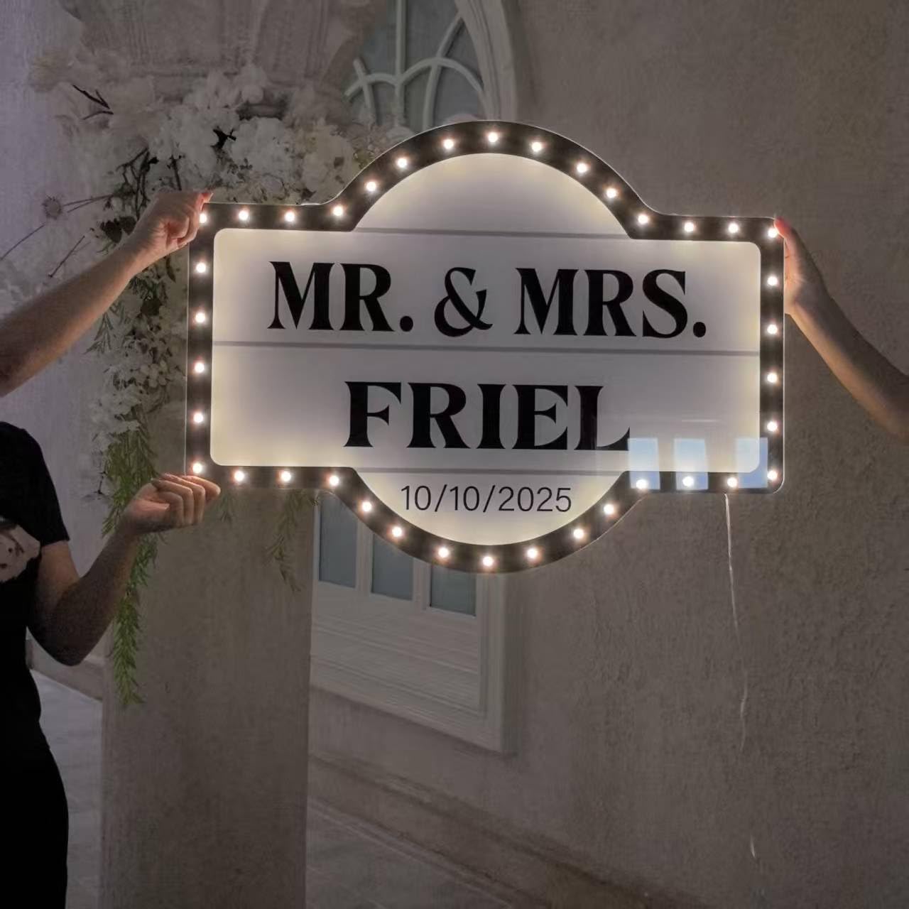 Large Custom Movie Theater Marquee Sign, Personalized Family Name LED Cinema Light Wall Decor, Outdoor IP67 Waterproof Dimmable for Home Theater, Man Cave, Bar & Movie Party, Wedding, Backyard Decoration customer photo 2
