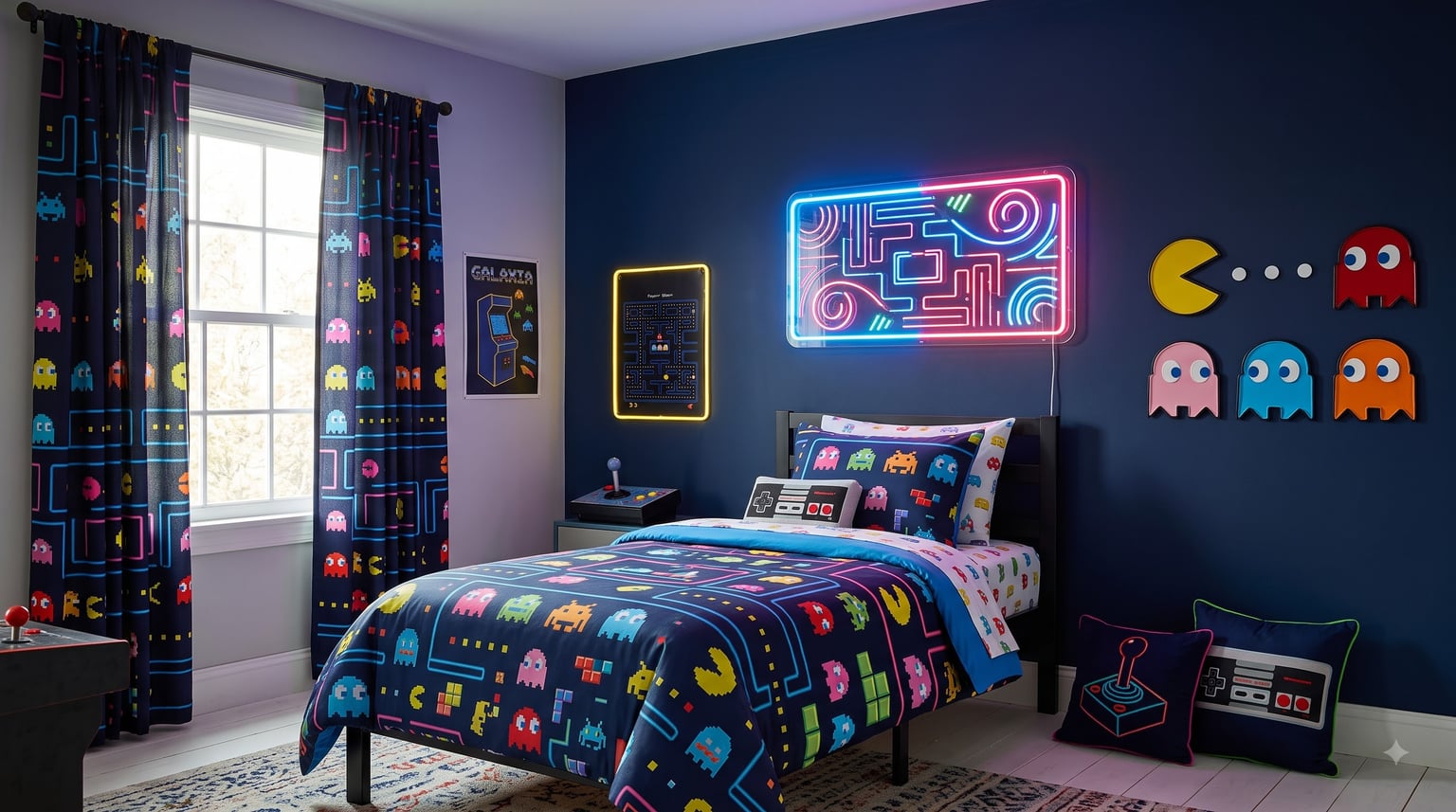 Best Retro Arcade Themed Bedding and Decor for Kids Rooms