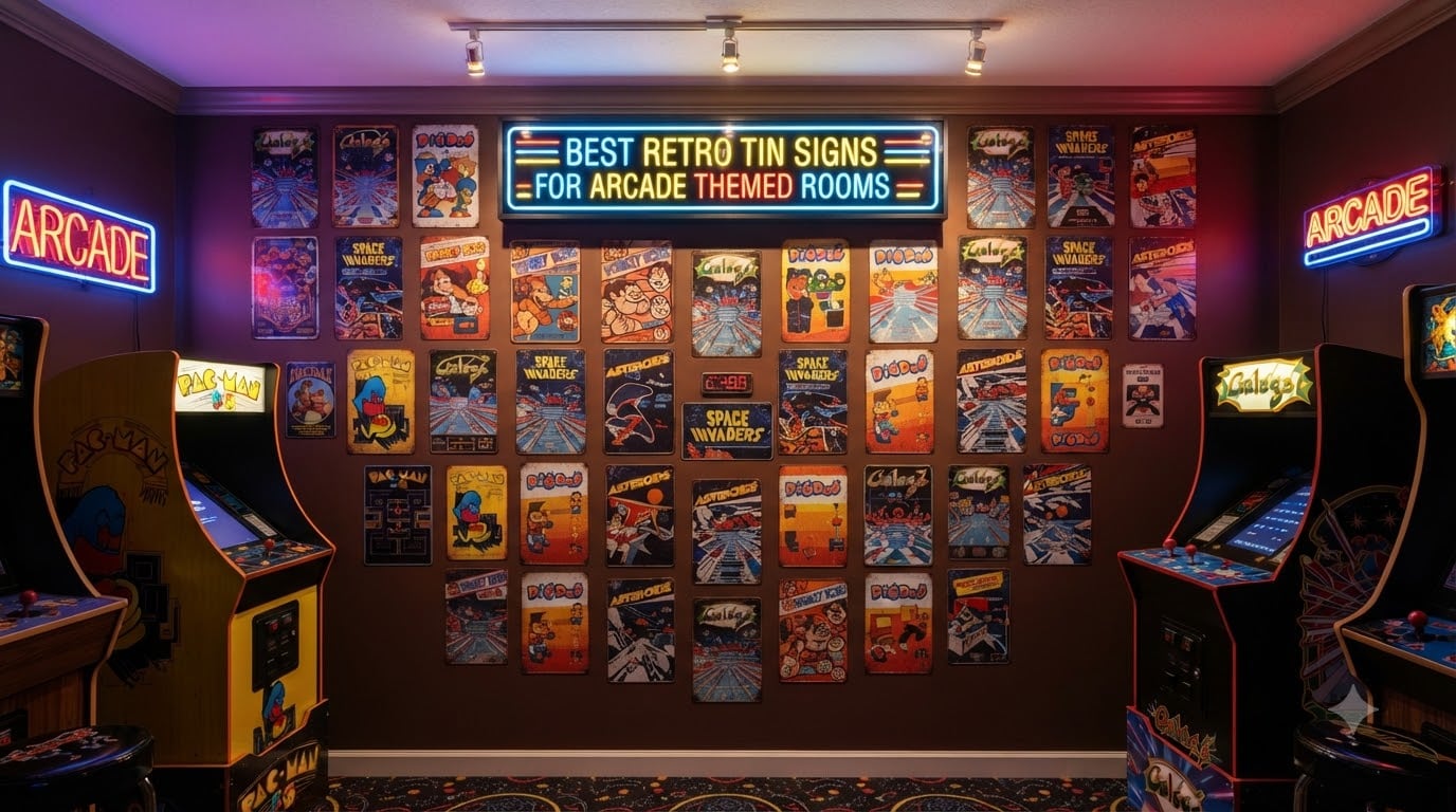 Best Retro Tin Signs for Arcade Themed Rooms