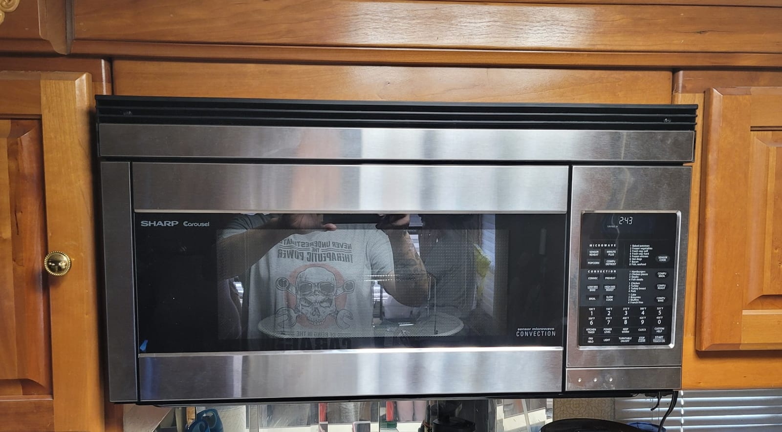 Sharp R1874T 30 in. 1.1 cu. ft. Over the Range Convection Microwave Oven | 1.1-Cu. Ft. Over-the-Range Convection Microwave, 850W, Stainless Steel customer photo 2