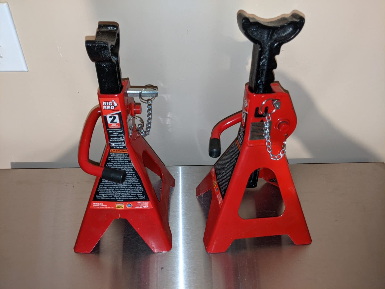 BIG RED T42002A Torin Steel Jack Stands: Double Locking, 2 Ton (4,000 lb) Capacity, Red, 1 Pair customer photo 1