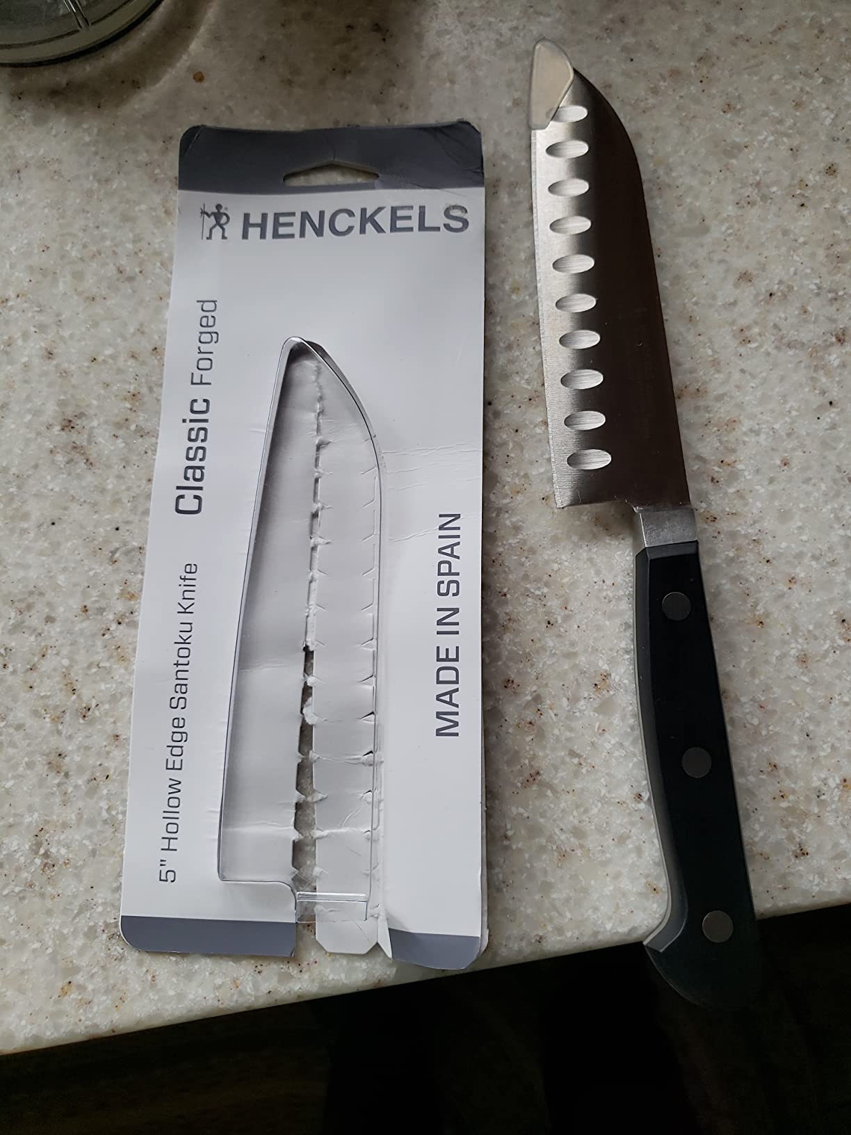 HENCKELS Classic Razor-Sharp Hollow Edge Santoku Knife 7 inch, German Engineered Informed by 100+ Years of Mastery customer photo 2