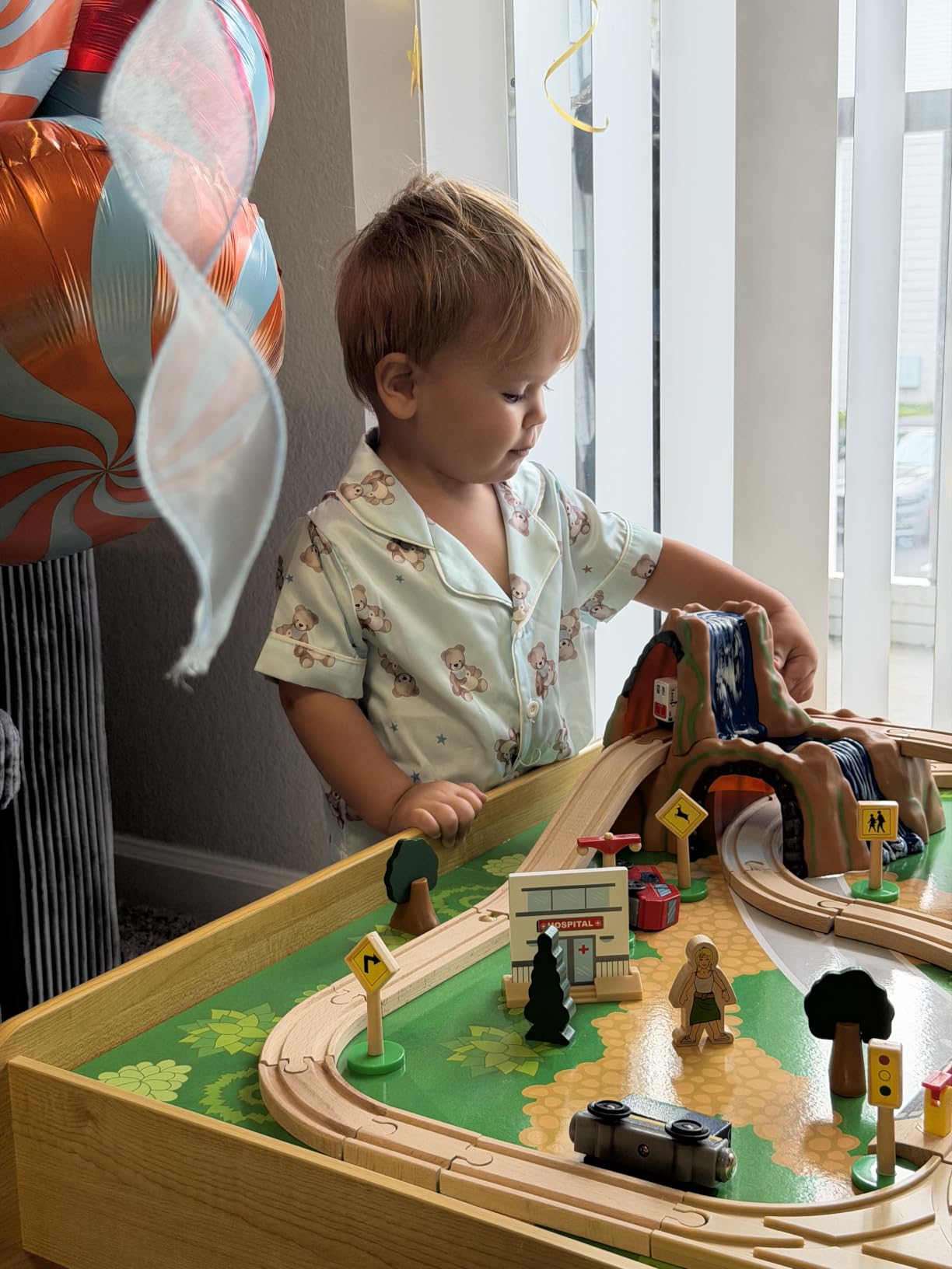 KidKraft Waterfall Mountain Wooden Train Set & Table; 120 Pieces, 3 Bins customer photo 1