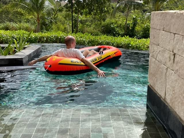 INTEX Explorer Inflatable Boat Series: Dual Air Chambers – Welded Oar Locks – Grab Handles – Bow Rope – Sporty Design customer photo 2