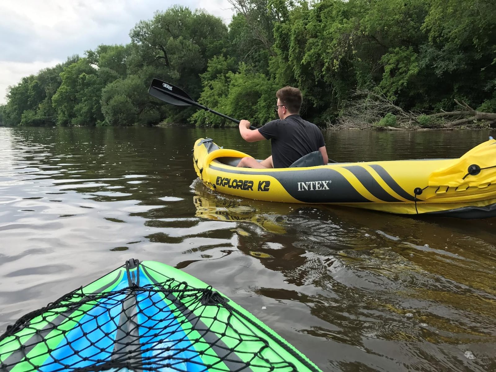 INTEX Challenger Inflatable Kayak Series: Includes Deluxe 86in Kayak Paddles and High-Output Pump – SuperStrong PVC – Adjustable Seat with Backrest – Removable Skeg – Cargo Storage Net customer photo 1