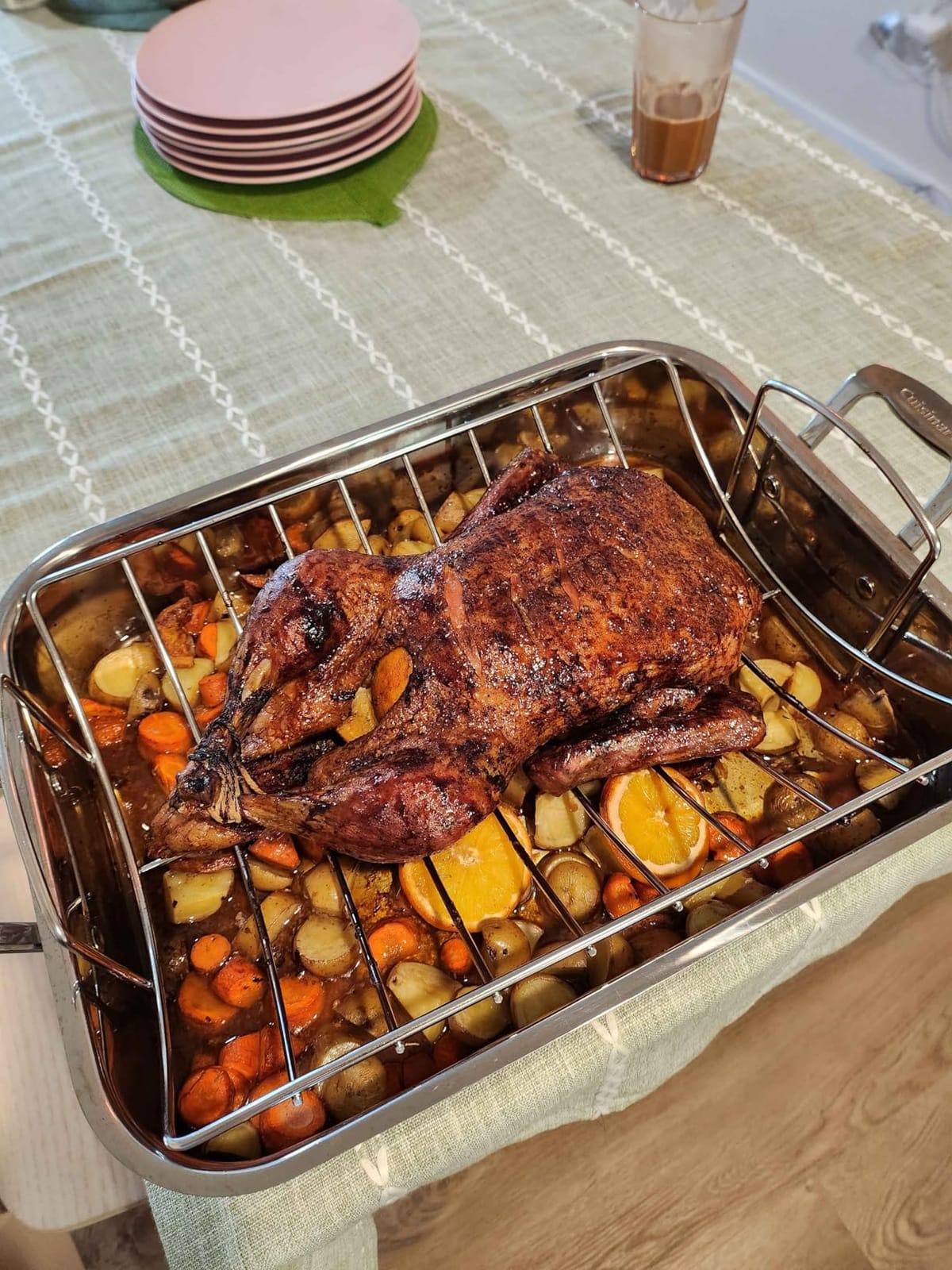 Cuisinart 16-Inch Roasting Pan, Induction Compatible Premium Rectangular Roaster Pan With Rack, Stainless Steel Roasting Pan with Rack, Large Capacity, Dishwasher Safe customer photo 2