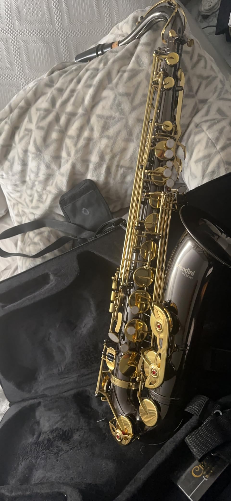 Mendini By Cecilio Tenor Saxophone for Beginner Musicians - Silver Nickel customer photo 1