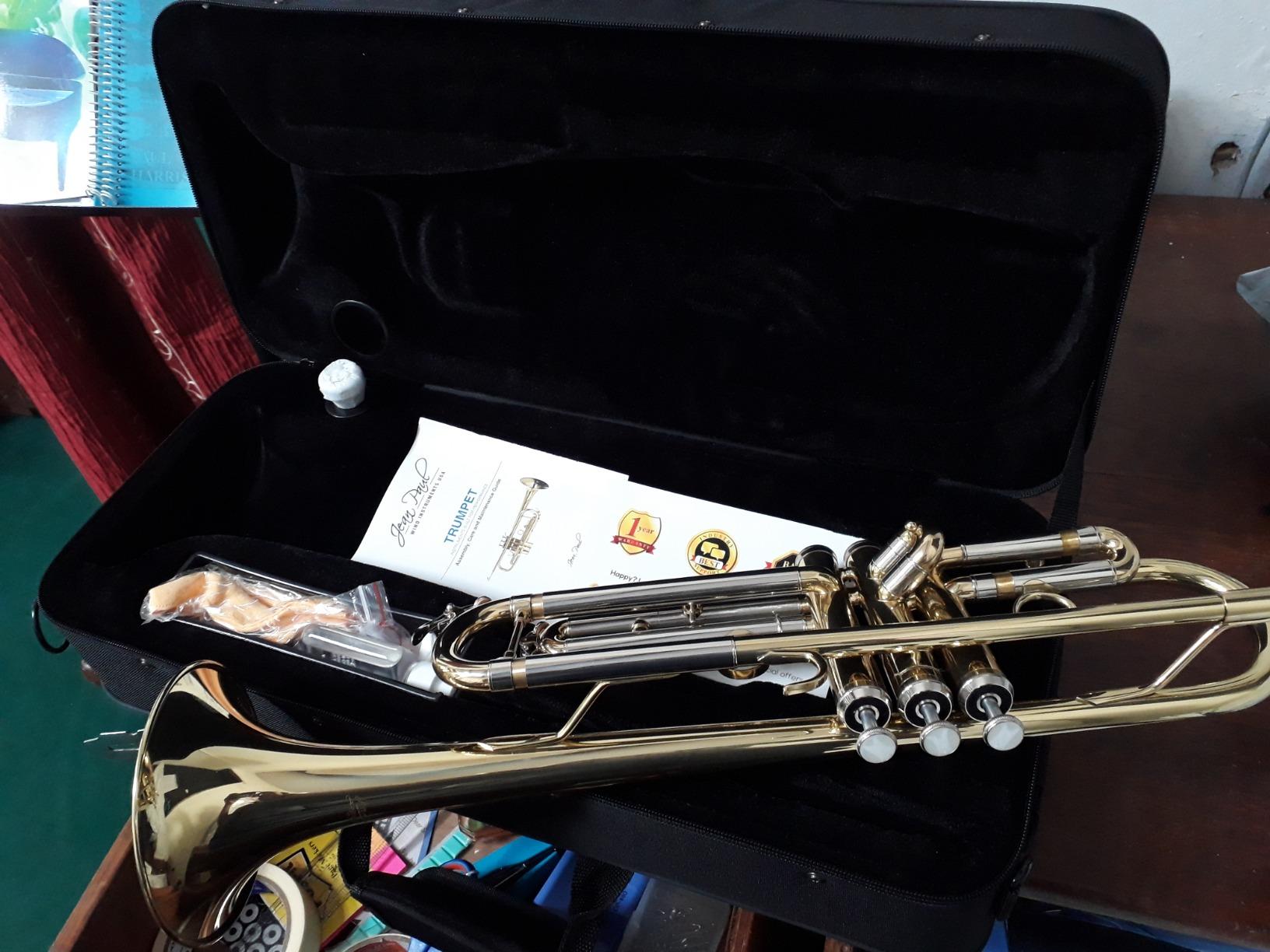 Jean Paul TR-330 Student Bb Trumpet, Two-Piece Yellow Brass Bell, Stainless Steel Valves, U.S. Play-Tested, Gold Lacquer Finish, 7C Mouthpiece and Semi-Hard Case Included customer photo 1