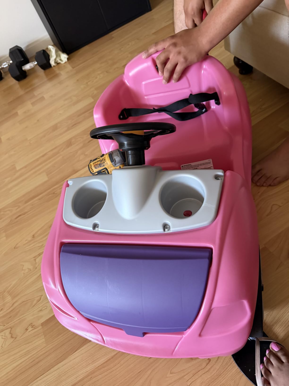 Step2 Whisper Ride II Kids Push Car, Ride-On Car with Seat Belt and Horn, Quick Fold Handle, Stroller Alternative, Toddlers and Preschoolers Ages 18+ Months, Blue customer photo 1