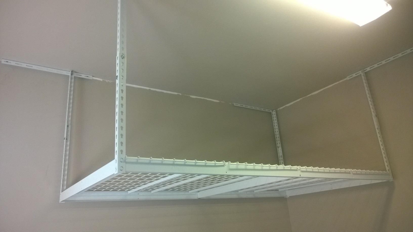 SafeRacks White 4x8 Overhead Storage Rack w/ 5-pc Hook Pack (24”-45