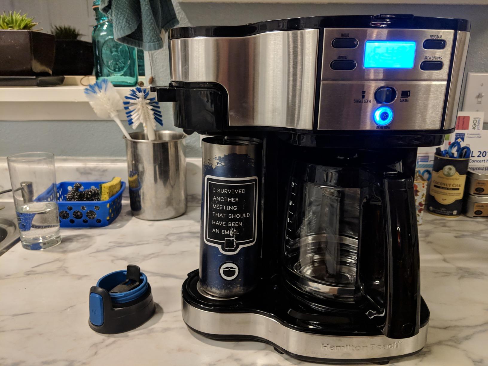 Hamilton Beach 2-Way Brewer Coffee Maker, Single-Serve and 12-Cup Pot, Black/Stainless Steel(49980A), Carafe customer photo 2