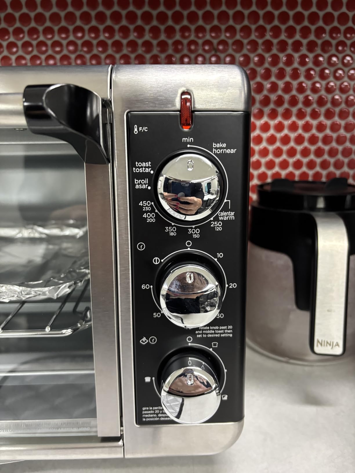 BLACK+DECKER TO3250XSBD 8-Slice Extra Wide Convection Countertop Toaster Oven, Includes Bake Pan, Broil Rack & Toasting Rack, Stainless Steel/Black customer photo 1