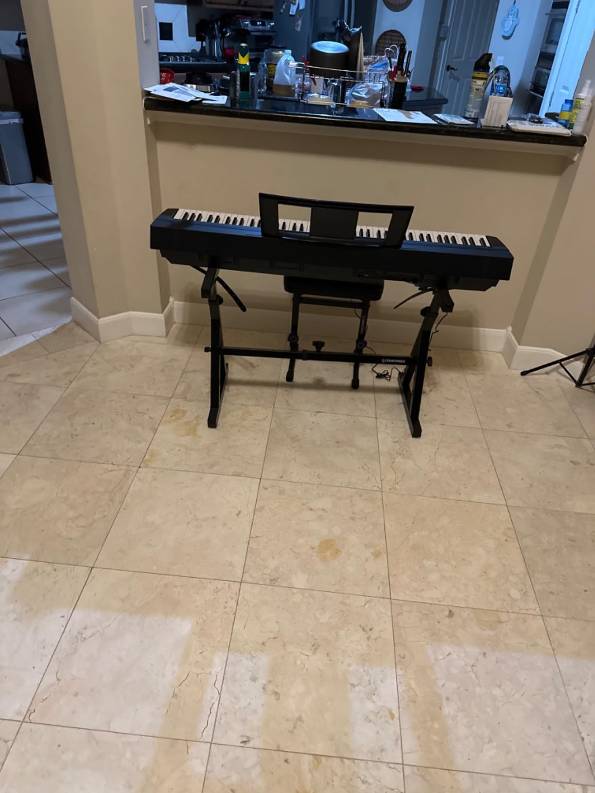 Yamaha 88-Key Weighted Portable Digital Piano Keyboard with Music Rest, Sustain Foot Switch, Built-in Speakers, USB Connectivity, Black (P45B) customer photo 2