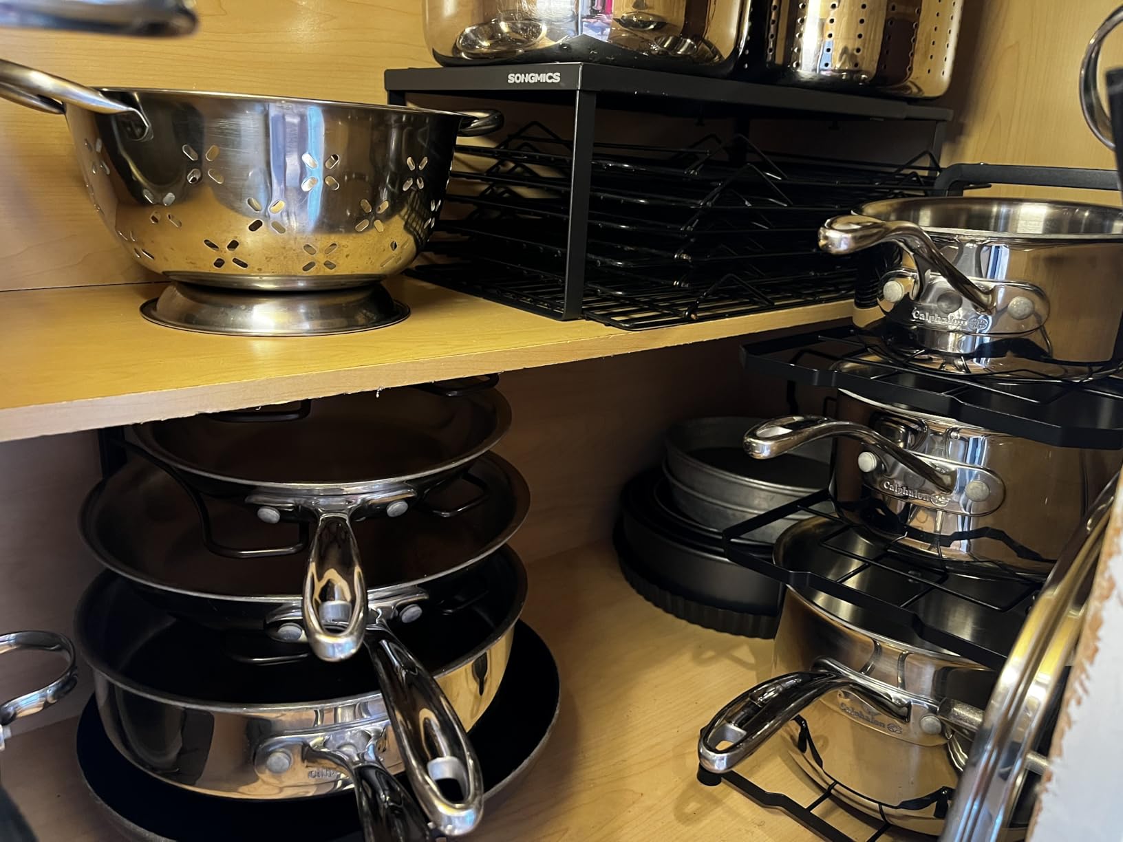 Deco Brothers Pan Organizer Rack for Kitchen Cabinet and Counter, Bronze customer photo 1